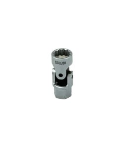 VIMDDSUJ438 image(0) - VIM Tools 3/8 Inch 12 Point Dual Drive Stubby UJ SAE Socket - 1/4 Inch X 11 mm Drive