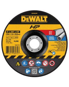 DEWALT 6" x .040" x 7/8" Type 27 Metal and Stainless Cutting Wheel HP
