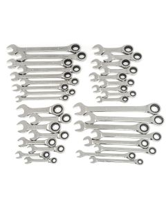 KDT85034 image(0) - GEARWRENCH 34 Piece 72-Tooth 12 Point Standard & Stubby Ratcheting Combination SAE/Metric Wrench Set