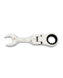 KDT86867 image(0) - GEARWRENCH 17mm 90-Tooth 12 Point Stubby Flex Combination Ratcheting Wrench