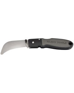 Klein Tools Lightweight Lockback Knife 2-1/2-Inch Coping Blade, Silver Handle