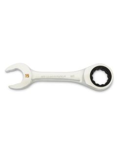 KDT86849 image(0) - GEARWRENCH 19mm 90-Tooth 12 Point Stubby Combination Ratcheting Wrench