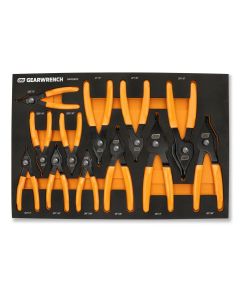 KDTGWMSSRP02 image(0) - GEARWRENCH 12 Piece Convertible Push Button Snap Ring Pliers Set in Foam Tray