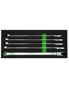 VIM Tools 5 Piece Deep Spline Ratcheting Flex Head Wrench Set (15-19 mm)