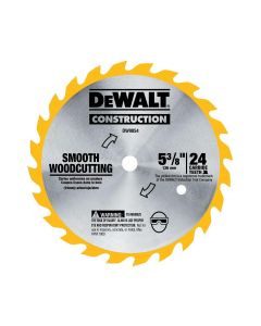 DWTDW9054 image(0) - DEWALT 5-3/8-Inch 24 Tooth Atb General Purpose Saw Blade, Yellow