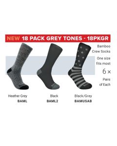 Redback Boots USA 18 pair Variety Grey Sock Bundle