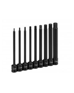 GRE9249MH image(0) - Grey Pneumatic 1/4" Dr. 7 Pc.  4" Length Metric Hex Driver Set