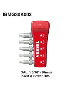 VESIBMG30K002 image(0) - Vessel Tools Impact Ball Torsion Bits Assort X30 5PC (MG Holder