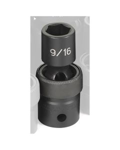 GRE2018U image(0) - Grey Pneumatic 1/2" Drive x 9/16" Standard Universal Socket
