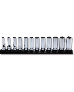 KKNRS3300MZ-12 image(0) - Ko-ken USA 3/8 Sq. Dr. Socket set 7-19mm 6 point 300mm Z-series 12 pieces