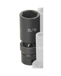 GRE2030UD image(0) - Grey Pneumatic 1/2" Drive x 15/16" Deep Universal Socket 6 Point - Black
