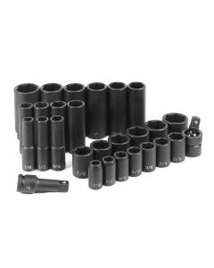 GRE1328RD image(0) - Grey Pneumatic 1/2" Drive 28 Piece Standard/Deep Set