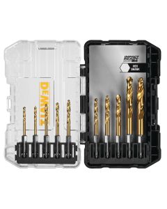 DWTDD5160 image(1) - DEWALT IMPACT READY 10 Pieces Titanium Nitride Coating Drill Bit Sets with ToughCase+ System