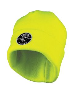 KLE60568 image(0) - Klein Tools Heavy Knit Hat, High-Visibility Yellow, Patch Logo