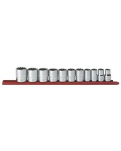 KDT80711 image(0) - GEARWRENCH 11 Piece 1/2 Inch Drive 12 Point Standard SAE Socket Set