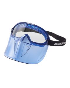 SRW21000 image(0) - Jackson Safety Safety Goggle - GPL500 Premium Series - Clear Lens - Anti-Fog - with Flip-Up Detachable Face Shield - Blue Body