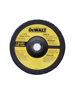 DWTDW8321 image(0) - DEWALT 7-Inch By 7/8-Inch 36 Grit Zirconia Angle Grinder Flap Disc