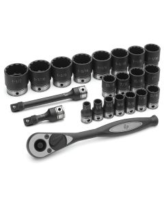 GRE82222 image(0) - Grey Pneumatic 1/2" Drive 22 Piece Fractional Duo-Socket Set - 12 Point