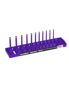 HNE1407 image(0) - Hansen Global 1/4 Inch Standard 2 Row Regular/Deep Socket Holder Tray - Purple