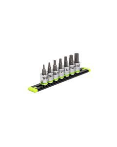 GETGE7BSSHSRPT image(0) - Grip Edge Tools 7-PC 3/8'' Dr Short SAE RPT Hex Driver Set