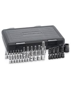 KDT80728 image(0) - GearWrench 36 Piece 1/4 Inch, 3/8 Inch & 1/2 Inch Drive Tamper Proof Torx/E-Torx/Torx Bit Socket Set
