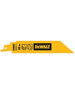 DWTDWAR6114 image(0) - DEWALT 6 In Bi-Metal Reciprocating Saw Blade 14 TPI (5 Pack)