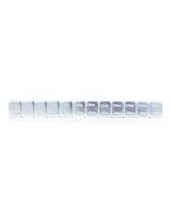 TMR7026FET image(0) - Tire Mechanic's Resource .25oz Silver Steel Adhesive Tape Wheel Weights with Easy Peel Tape. 144oz/Box, 576pcs