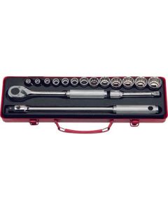 KKN4232M image(0) - Ko-ken USA 4232M 1/2 Sq. Dr. 16 Piece 12-Point Metric Socket Set  8-26mm