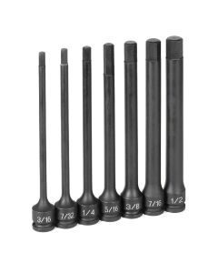 GRE1267H image(0) - Grey Pneumatic 3/8" Dr. 7 Piece  6" Length Fractional Hex Driver Set