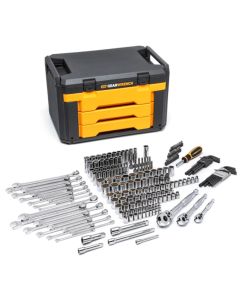 KDT80940 image(0) - GEARWRENCH 219 Piece Mechanics Tool Set Inch 3 Drawer Storage Box