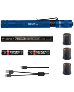 COS21518 image(0) - COAST HP3R 500 Lumen Rechargeable Penlight with Twist Focus - Blue