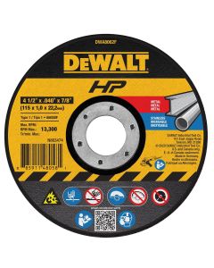 DWTDWA8062F image(0) - DEWALT T1 Hp Fast Cut-Off Wheel, 4-1/2" X 0.040" X 7/8"