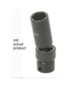 GRE1018UD image(0) - Grey Pneumatic 3/8" Drive x 9/16" Deep Universal Socket 6 Point - Black