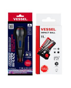 VES220USBS1U image(0) - Vessel Tools Special Mac Tool Power Bundle - Speed Type USB Rechargeable Screwdriver with Impact Torsion Bit Set