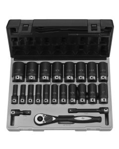 GRE82622D image(0) - Grey Pneumatic 1/2" Drive 22 Piece Fractional Deep Duo-Socket Set - 6 Point