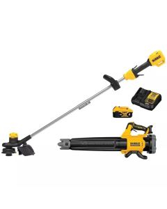 DeWalt 20V Lithium-Ion Cordless String Trimmer and Blower Combo Kit with 5.0 Ah Battery and Charger