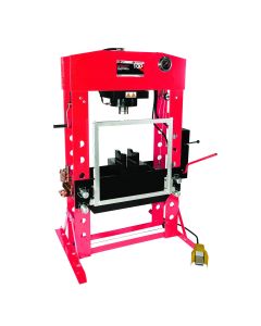 INT859ASD image(0) - American Forge & Foundry Shop Press - 100 Ton Capacity - Foot Operated Air Motor/Manual Pump W/ Hydraulic Ram - Built In Polycarbonate Press Guard - 10 pc  Pin & Bearing Press Adapter Set Included - SUPER DUTY
