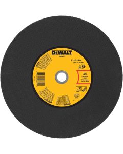 DWTDWA8033 image(0) - DEWALT 12 In x 1/8 in Aluminum Oxide Abrasive Chop / Cut-Off Blade with 20 mm Arbor For Metal Cutting (1 Pack)