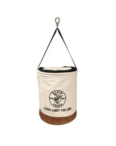 KLE5104CLRFR image(0) - Klein Tools Canvas Bucket, Flame-Resistant, Top Closing, 12-Inch