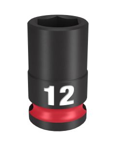 MLW49-66-6136 image(0) - Milwaukee Tool SHOCKWAVE Impact Duty  3/8"Drive 12MM Standard 6 Point Socket