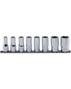 KKNRS3300X-8 image(0) - Ko-ken USA RS3300X/8 8 Piece 3/8 Sq. Dr. 6 Point Semi-Deep Chrome Metric Socket Set  8mm-19mm