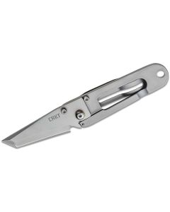 CRK5500 image(0) - CRKT (Columbia River Knife) K.I.S.S. 3Cr13MoV Bead Blast Plain Blade Folding Knife with Frame Lock Stainless Steel Handle - Silver