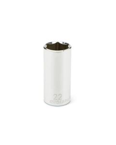 KDT80408 image(0) - GEARWRENCH 3/8 Inch Drive 6 Point Deep Metric Socket 22mm
