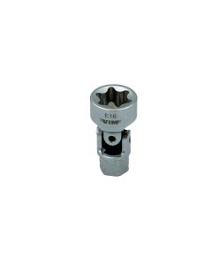 VIMDDSUJET416 image(0) - VIM Tools E16 TORX Dual Drive Stubby UJ Socket - 1/4 Inch X 11 mm Drive