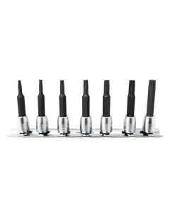 KKNRS2025-7-L50 image(0) - Ko-ken USA RS2025/7-L50 7 Piece 1/4" Sq. Dr. 50mm TORX Bit Socket Set T10-T40