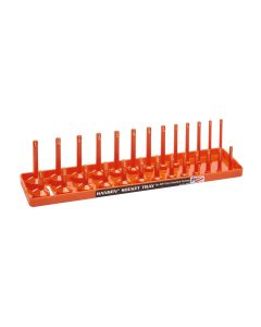 HNE3805 image(0) - Hansen Global 3/8 Inch Standard 2 Row Regular/Deep Socket Holder Tray - Color Orange