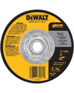 DWTDW8405 image(0) - DEWALT 4" x 1/4" x 5/8" Aluminum Grinding Wheel HP