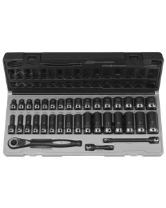 GRE81635MRD image(1) - Grey Pneumatic 3/8" Drive 35 Piece Metric Std & Deep Duo-Socket Set - 6 Point