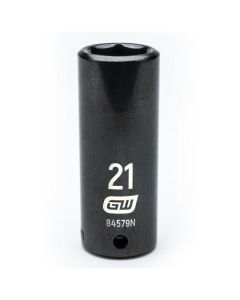 KDT84579N image(0) - GearWrench 1/2 Inch Drive 6 Point Deep Impact Metric Socket 21mm