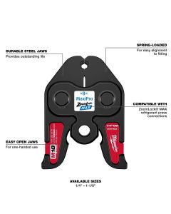MLW49-16-2652Z image(1) - Milwaukee Tool 3/8 Inch ZoomLock&reg; MAX Press Jaw for M18 FORCE LOGIC Press Tools